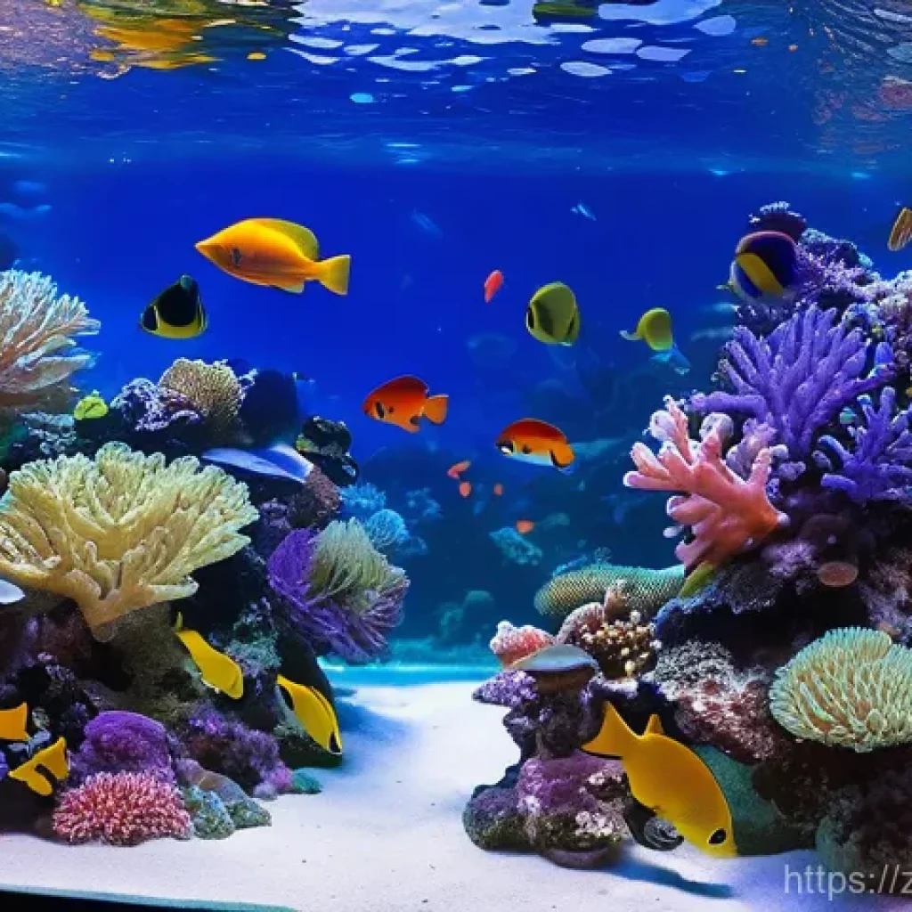 해수어의 염도 관리 - **Prompt 1: The Heartbeat of a Healthy Reef**
A wide, eye-level shot of a thriving, crystal-clea...