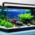 초보자용 어항 키트 - **Prompt 1: Modern Smart Aquarium with User Interaction**
    "A vibrant, modern smart aquarium disp...