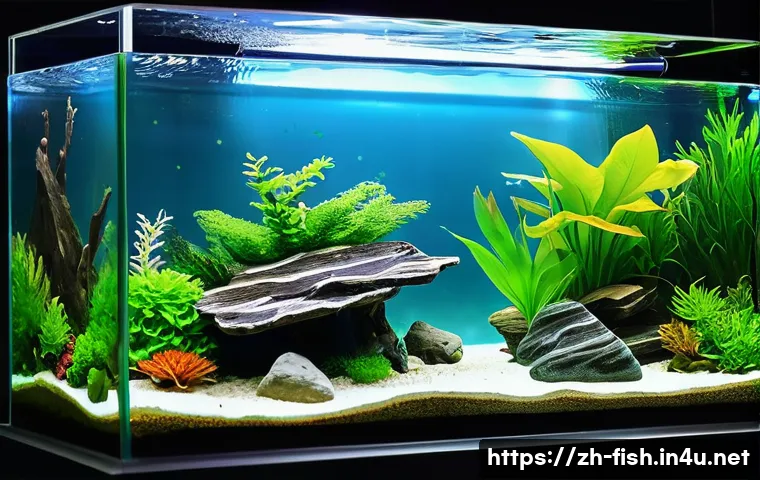 관상어 동영상 유튜브 채널 - **Prompt 1: Beginner's Delight with a Vibrant Home Aquarium**
    "A cozy living room scene featurin...