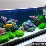 수족관 운영 비용 - **Prompt 1: Smart & Energy-Efficient Aquarium Management**
    "A bright, modern living room with a ...